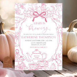 Convites Chinoiserie Baby está criando Chá de fraldas Flora