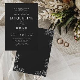 Convites Chinoiserie Black Elegant Ambos Parents Casamento 