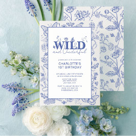 Convites Chinoiserie Blue Wild & primeiro aniversario Marav