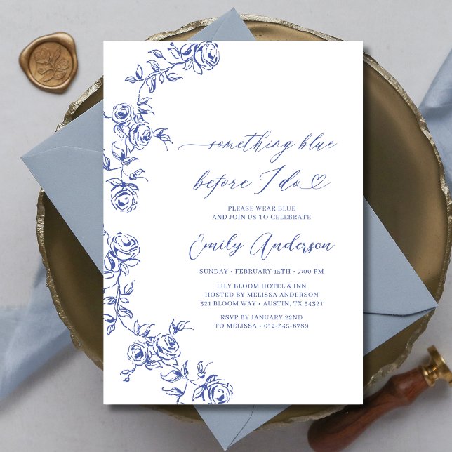 Convites Chinoiserie Francesa Algo Chá de panela Azul (Criador carregado)