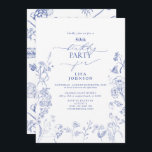 Convites Chinoiserie French Blue Floral 50º Aniversário<br><div class="desc">Celebre seu aniversário de 50 anos em estilo com nosso maravilhoso Convite de 50 Aniversário Chinoiserie French Blue Floral 50! Perfeito para uma reunião de primavera, este convite de luxo vai deixar os convidados animados para o grande dia. Na frente do convite estão figuras azul vitorianas de flores de jardim,...</div>