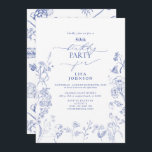 Convites Chinoiserie French Blue Floral 50º Aniversário<br><div class="desc">Celebre seu aniversário de 50 anos em estilo com nosso maravilhoso Convite de 50 Aniversário Chinoiserie French Blue Floral 50! Perfeito para uma reunião de primavera, este convite de luxo vai deixar os convidados animados para o grande dia. Na frente do convite estão figuras azul vitorianas de flores de jardim,...</div>