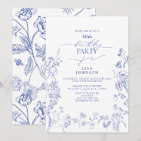Chinoiserie French Blue Floral 50º Aniversário