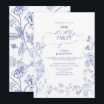 Convites Chinoiserie French Blue Floral 60º Aniversário<br><div class="desc">Celebre seu aniversário de 60 anos no estilo do nosso maravilhoso Convite de 60 Aniversário Chinoiserie French Blue Floral 60th! Perfeito para uma reunião de primavera, este convite de luxo vai deixar os convidados animados para o grande dia. Na frente do convite estão figuras azul vitorianas de flores de jardim,...</div>