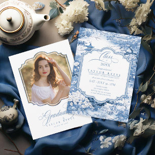 Convites Chinoiserie Graduation Photo Template ID1098