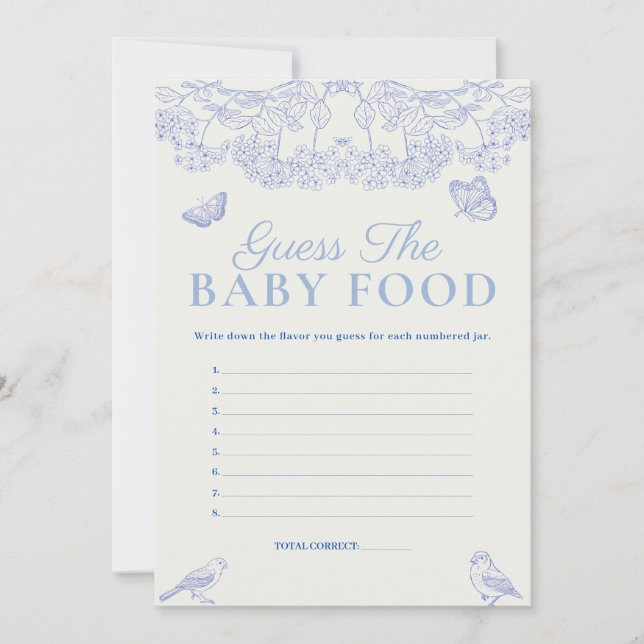 Convites Chinoiserie Guess Baby Comida Game Card (Frente)