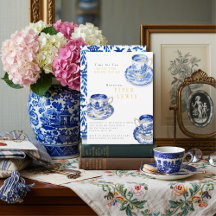 Chinoiserie Hora do Chá Chá de Bebê Azul