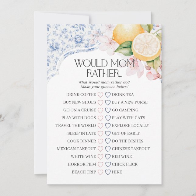 Convites Chinoiserie Lemon Tea Party Iria Jogar Preferencia (Frente)