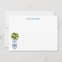 Chinoiserie Lemon Topiery Stationery