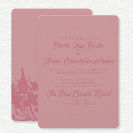 Convites Chinoiserie Pink Floral Wedding 