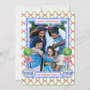 Convites Chinoiserie Topiary com Arcos Vermelhos Natal