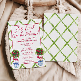 Convites Chinoiserie Topiary Festa de Natal