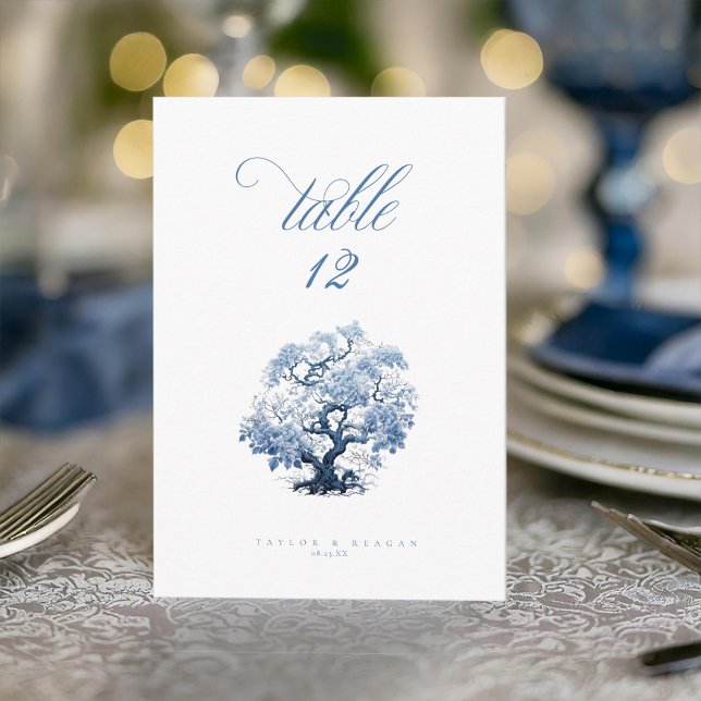 Convites Chinoiserie Tree Motif Table Numbers ID1094 (Criador carregado)
