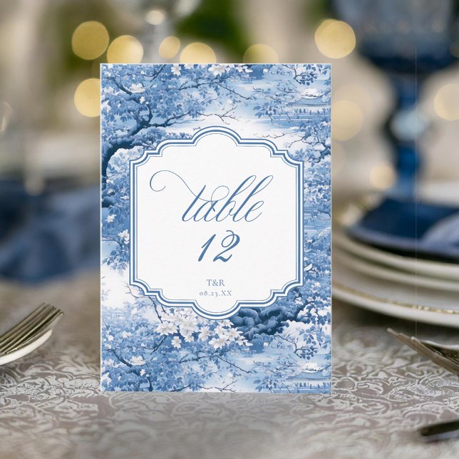 Convites Chinoiserie Wedding Pattern Table Numbers ID1094 (Criador carregado)