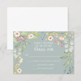 Convites Chintz Inglês Prata Sage Beijo de Rosa Aquarela RS