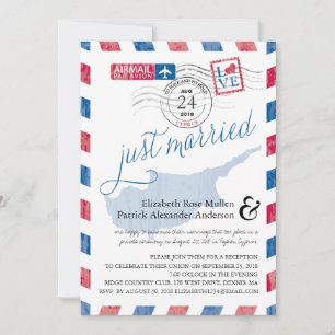 Convites Chipre Antiga Correio Aéreo Recém-Casados Recepção