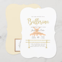 Chique Ballerina Festa de aniversário Invite