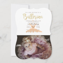 Convites Chique Ballerina Festa de aniversário Invite