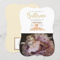 Chique Ballerina Festa de aniversário Invite