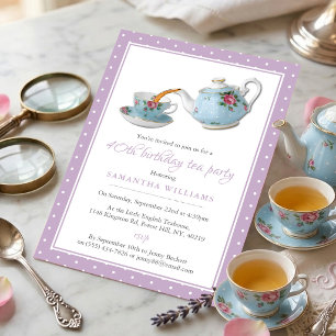 Convites Chique Birthday Tea Party