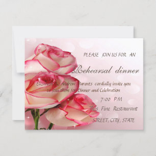 Convites Chique Elegante Jantar de Ensaios das Rosas