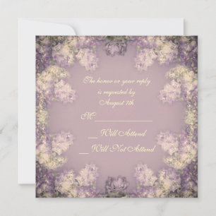 Convites Chique Lilac Floral R.S.V.P. Elegante
