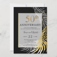 Chique Preto Dourado Branco 50º Aniversário de Cas