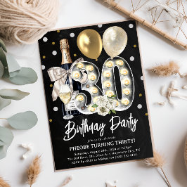 Convites Chique Rústico Aniversário de 30 anos