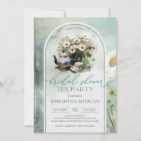 Chique verde-vintage e chá Bridal branco