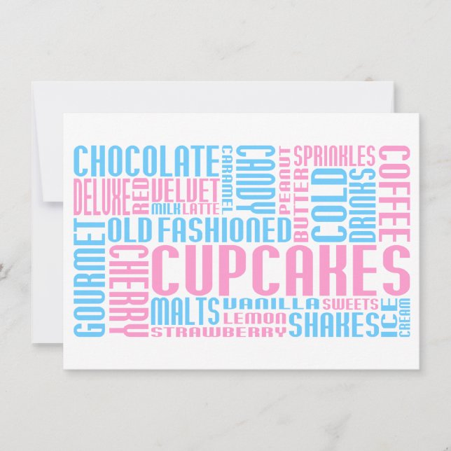 Convites chitChat de cupcak (Frente)