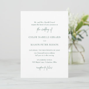 Convites Chloe Evergreen Elegant Wedding