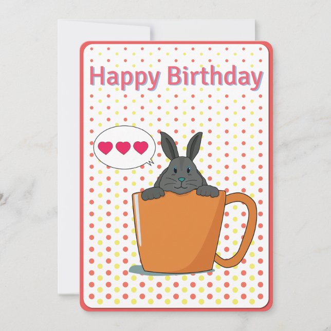 Convites Choco bunny Happy Birthday (Frente)
