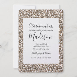 Convites Chocolate Castanho Leopardo Imprimir Aniversário