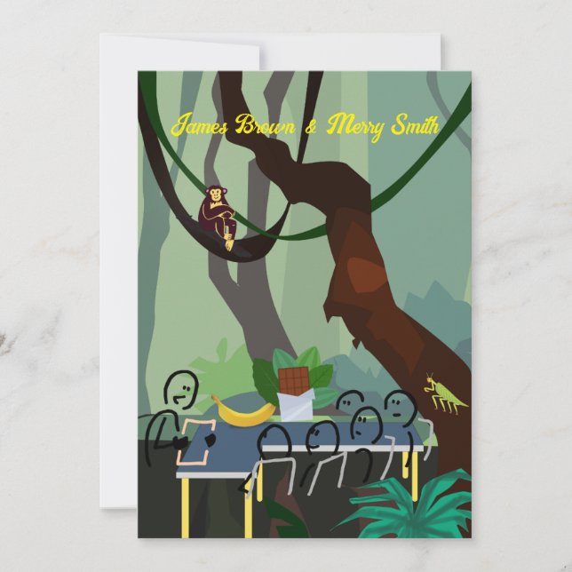 Convites Chocolate da Selva Banana no Casamento do Amor (Frente)