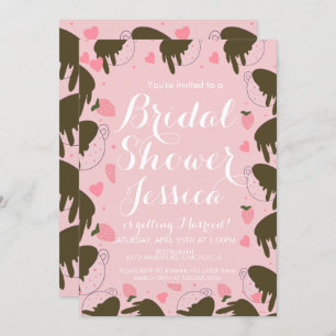 Convites Chocolate de Morango Bonito Derrubando Corações de