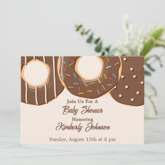 Convites Chocolate Donut Delight Chá de Bebê