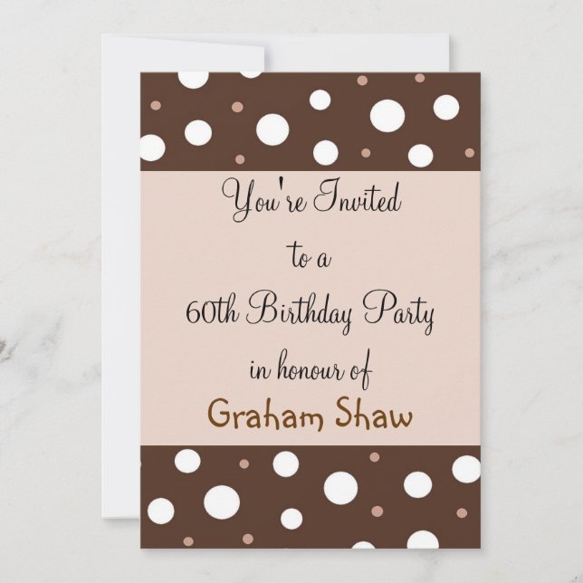 Convites Chocolate e Vanilla 60º aniversário (Frente)