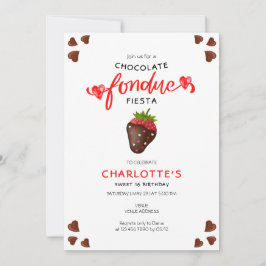 Convites Chocolate Fondue Fiesta Strawberry Hearthday