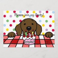 Chocolate Labrador vigiando você Aniversário