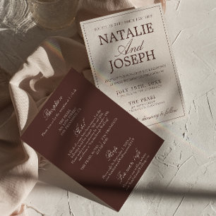 Convites Chocolate Marrom Dinheiro Antigo Tudo em Um Casame