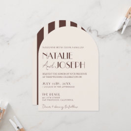 Convites Chocolate Marrom Listrado Dinheiro Antigo Casament