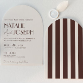 Convites Chocolate Marrom Listrado Dinheiro Antigo Casament
