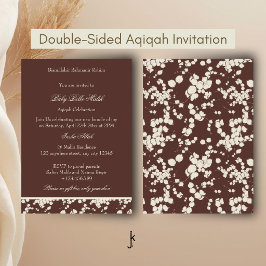 Convites Chocolate Marrom Vintage e Bege Old Money Aqiqah