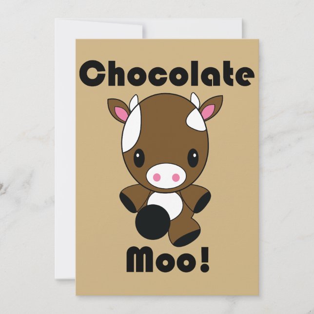 Convites Chocolate Moo Kawaii - Vacas (Frente)