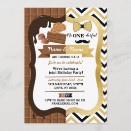 Convites Chocolate & Mr. One-Great First Birthday Joint