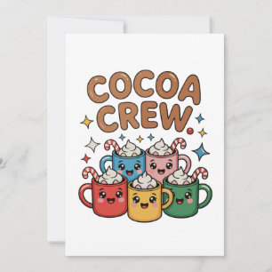 Convites Chocolate Quente Cocoa Crew Kawaii Natal Xmas