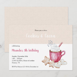 Convites Chocolate Quente De Natal E Biscoitos Aquarela