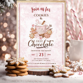 Convites Chocolate Quente E Festa De Natal Rosa