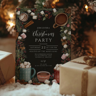 Convites Chocolate Quente Rústico de Natal