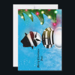 Convites Cholo Snowman Foo Christmas Tree Lights<br><div class="desc">Espalhe a Alegria de Natal com este cartão divertido que mostra a minha ilustração de um boneco de neve que olha para as luzes das árvores de Natal na neve.</div>